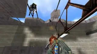 HL1 Barney BRUTALLY caught in alien jump pad and put down by Freeman