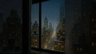 Rainy NYC night through the window &mdash; calm, cozy, and magical. 🗽#newyork #fyp #viral #rain #trending
