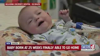 Baby born at 25 weeks finally able to go home