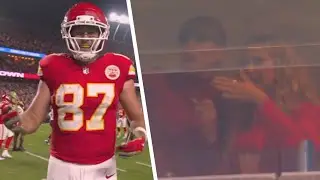 Travis Kelce Does OPHELIA Dance as Taylor Swift Watches Chiefs Game