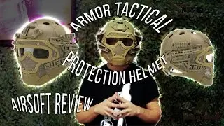 Armor Tactical Protection Helmet - Mesh Mask  - Googles - Airsoft Review