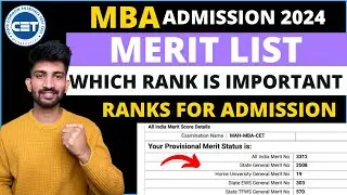 MBA Merit List Important Ranks for Admission | MBA CET Merit List 2024