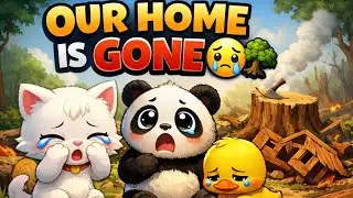 Kitty, Panda & Duck &ndash; Our Home Is Gone 😢 | Emotional Jungle Story