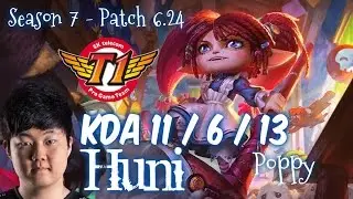 SKT T1 Huni POPPY vs JAYCE Top - Patch 6.24 KR Ranked