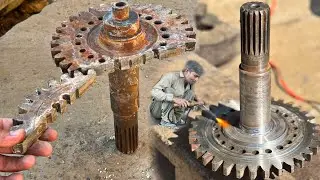 How A Talented Mechanic Repair Broken Gear Shaft With Basic Tools | Unbelievable Repair Skills