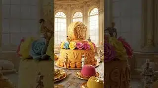 Сладкая роскошь: Вдохновляющий торт Versace! 🍰✨ #ai #viralvideo #automation #make #trending