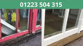 Wooden shop front window restoration. Before & After