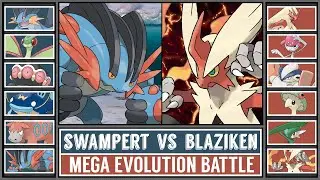 MEGA SWAMPERT vs MEGA BLAZIKEN | Mega Evolution Pokémon Battle