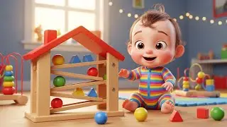 Wooden House Slider Toy Set 🪵🏠 | Little Baby Fun & Learning | 3D Cartoon for Children