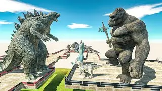 Godzilla VS KONG - Death Run Who Will Win the Fight Dinosaurs - Animal Revolt Battle Simulator