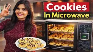 How to Make Biscuits at Home in Morphy Richards Microwave Oven | Chocolate Chip Cookies Recipe Hindi