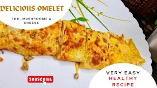 The Perfect Morning Fuel: Mushroom & Cheese Omelet. #MushroomOmelet #cheesomelete #EggRecipes