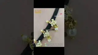 Traditional Peacock Design Gold Black Thread Necklace || KothariJewelryUSA