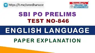 SBI PO PRELIMS TEST NO-846 ENGLISH LANGUAGE