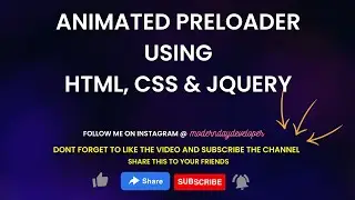 Animated Preloader using HTML, CSS & JQuery | Animated Simple Preloader | CSS Tips & Tricks