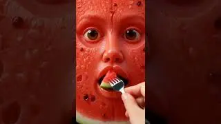 Ethereal Face in Watermelon Slice