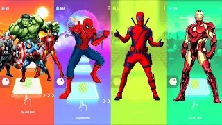 Avengers 🆚 Spiderman 🆚 DeadPool 🆚 Iron Man | Marvel Heroes | Tiles Hop Fun Ball