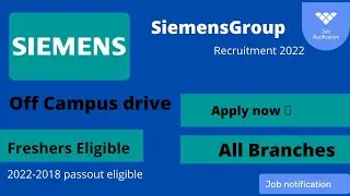 Siemens Freshers Hiring 2022 | BE/ B.tech/M.etch | All Branches Eligible | Latest Jobs | MncJobs2022