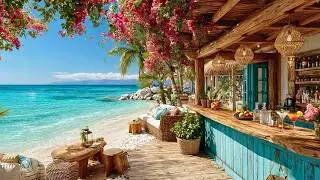 Sunny Beach Bar Ambience ☀️ Ocean Sounds and Tropical Summer Vibes for Calm