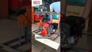 Pompa Tambang Emas Turbo dengan Mesin Penggerak 20hp Qx440 @proquip.id + Kepala Kompresor 2 Cabang 💯