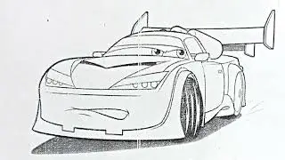 McQueen From Disney Pixar Cars Movie | How to Draw Disney Racing car #lightningmcqueen 