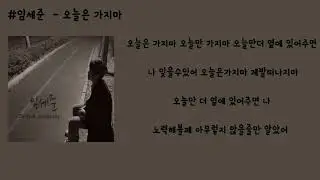 오늘은 가지마 - 임세준 가사