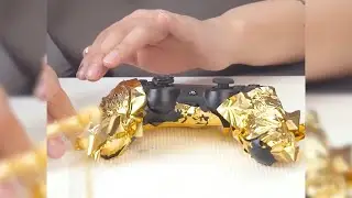24K gold PS4 controller!!!#gold #challenge #ps4 #ps5