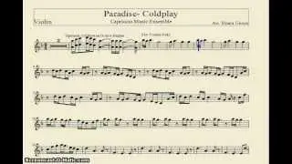 Paradise- Coldplay (Sheet Music) Violin