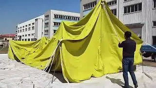 Double Roof Military Tent &ndash; 20 Person Industrial Work Tent Heavy Duty