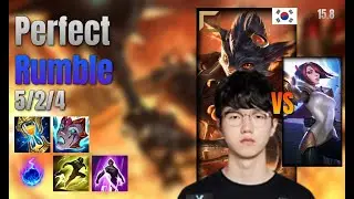 Perfect Top Rumble vs Fiora lol KR solo rank Full Game 15.8 | 퍼펙트 럼블 vs 피오라