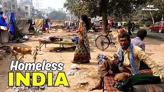 Real India 🇮🇳 Homeless Migrants Struggle | Silent Slum Walk Documentary | 4K HDR