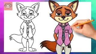 How To Draw Nick Wilde from Zootopia 2 | Disney | Drawing Tutorial