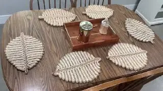 Zology Placemats Set of 6,Natural Leaf Shaped Charger Plates Handcrafted Fall Placemats for Dining T
