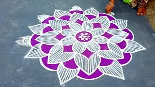 சிம்பிள் ரங்கோலி| மார்கழி கோலம்| freehand rangoli|rangoli | p square rangoli 