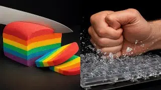 Silent 4K ASMR You Can Feel &ndash; Kinetic Sand, LEGO Smash & Crystal Destruction