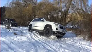 Dodge Ram 1500 vs Hummer H2 vs Grand Cherokee offroad in snow/Well-lo ab 2