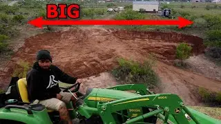DIGGING A HUGE BACKYARD BASS POND (TIMELAPSE)