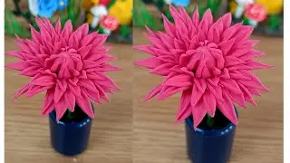 🌸 Make a cute Dahlia with me🌼#trending#viralvideo#clayart#artandcraft#craft#clayflowers#flowers 