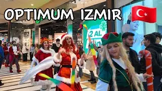 Izmir Optimum AVM Christmas Walk: Giant Tree & Crowded Holiday Vibes 4K 🇹🇷 (2025)