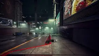Night City Cyberpunk Walk in the Rain 4K with Path Tracing 32 GB