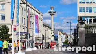 Liverpool city shopping centre liverpool one L1 Liver buildings Pier head