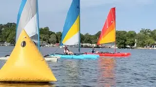 Hobie Island Races, Lake Waccamaw, NC #hobie #kayaksailing #lake #windpower #hobielynx #hobieisland 