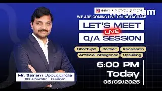 Exclusive Q&A with Sairam Uppugundla | Startups, Careers, AI, Recession & Upskilling