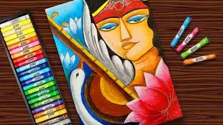 Saraswati maa drawing  easy/ maa saraswati drawing/ How to draw maa saraswati