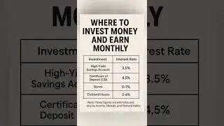 Where to invest money and earn monthly #investing #investment #personalfinance #money #assets ￼