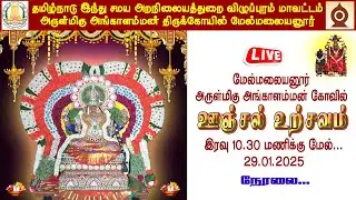 🔴 LIVE:  மேல்மலையனூர் ஸ்ரீ அங்காளம்மன் ஆலய தை மாத  அமாவாசை  ஊஞ்சல் உற்சவம் - 29.01.2025