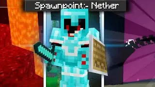 Beating Minecraft... But I Spawn In Nether !!