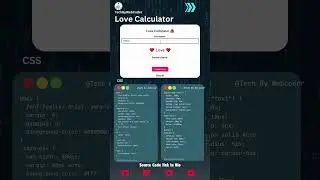 Love calculator Using Html,Css And Javascript|| Source Code Link In Description 