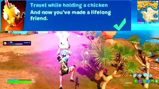 Travel while holding a chicken Fortnite