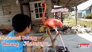 Как сделать статую фламинго из цемента / раскраска